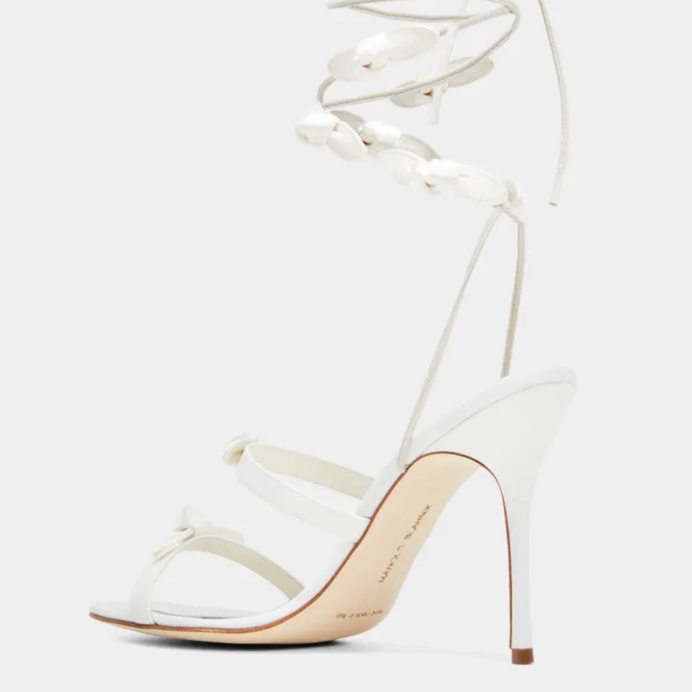 Fiocco Mini Bow Ankle Tie Heel - Manolo Blahnik